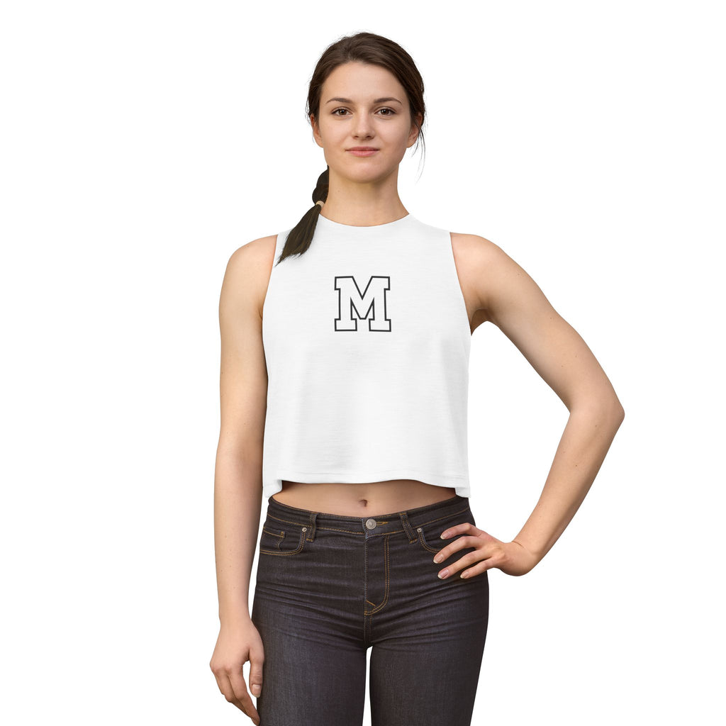 Varsity 'M' Women's Crop Top - Minimal Athletic Monogram Tank