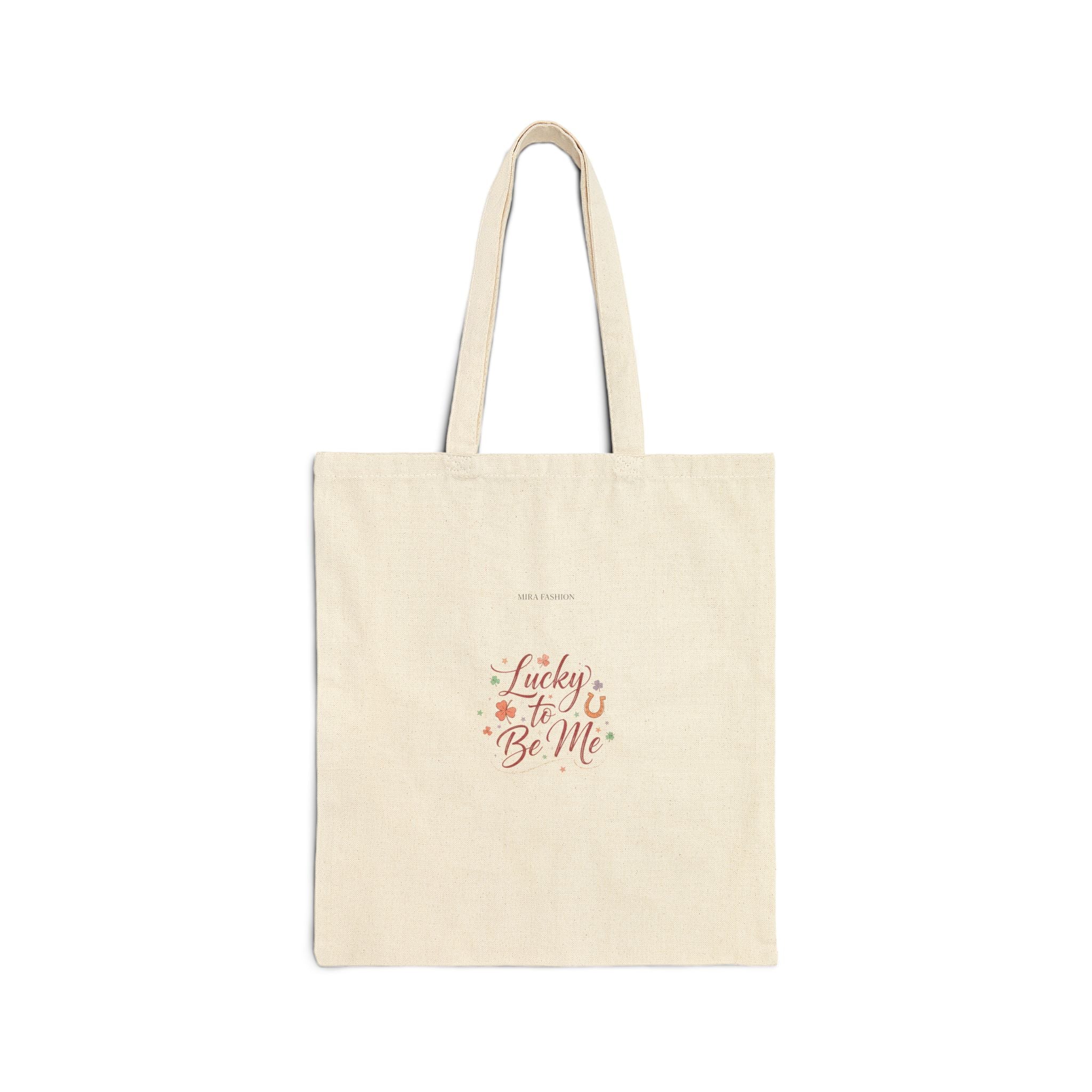 Lucky Era 'Lucky to Be Me' Tote | pastel serif script, glitter doodle canvas