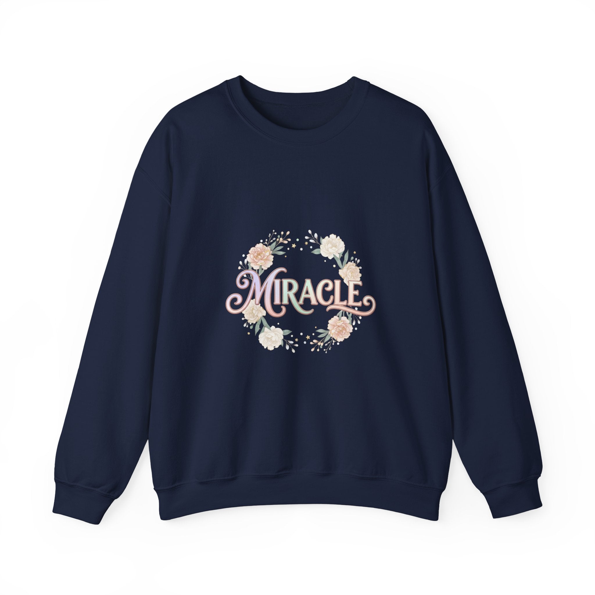 Miracle serif script Sweatshirt | Lucky Era aesthetic, pastel glitter motif