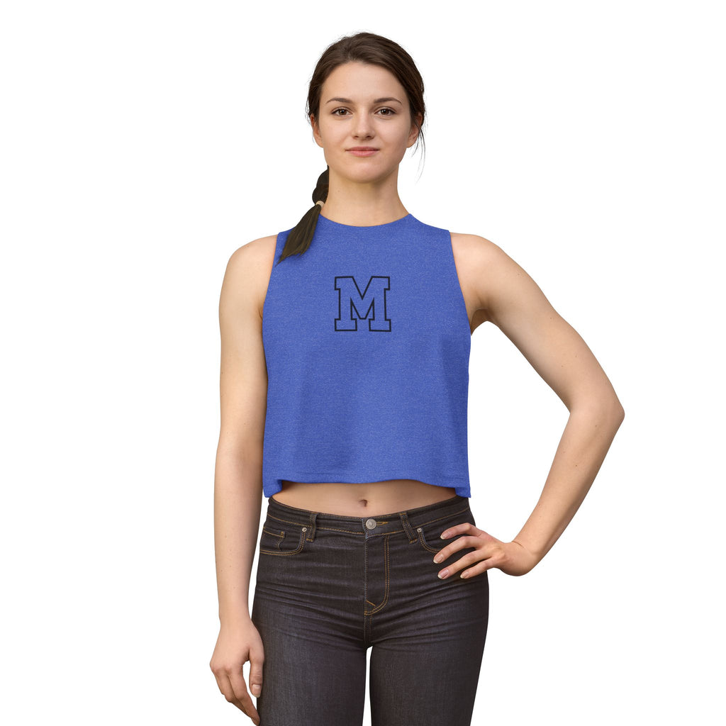 Varsity 'M' Women's Crop Top - Minimal Athletic Monogram Tank
