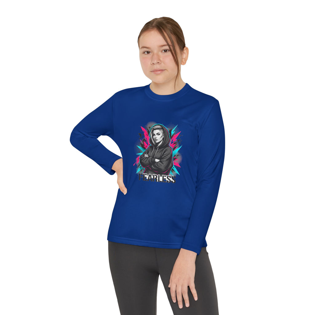 Youth Long Sleeve Tee — Fearless Graphic Hoodie-Style Portrait