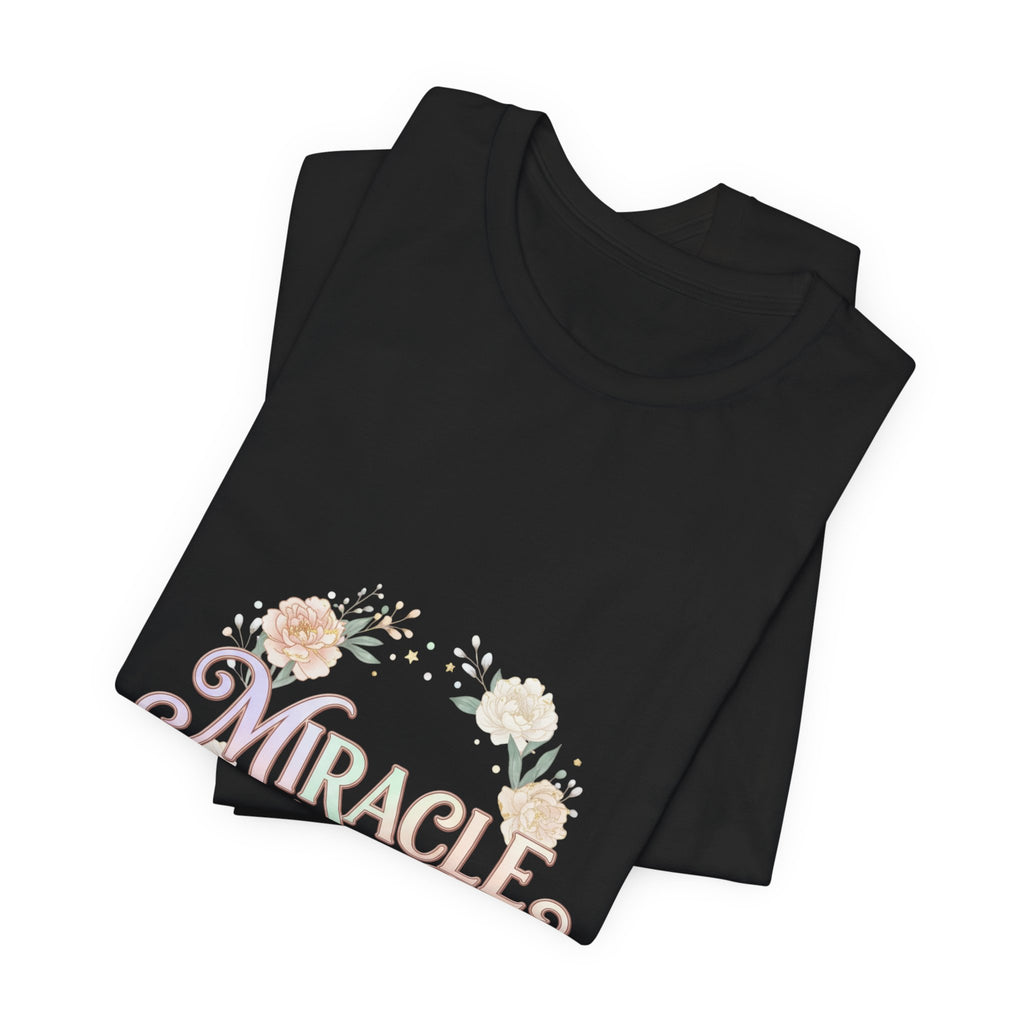 Miracle Serif Tee | Lucky Era aesthetic, pastel script glitter graphic