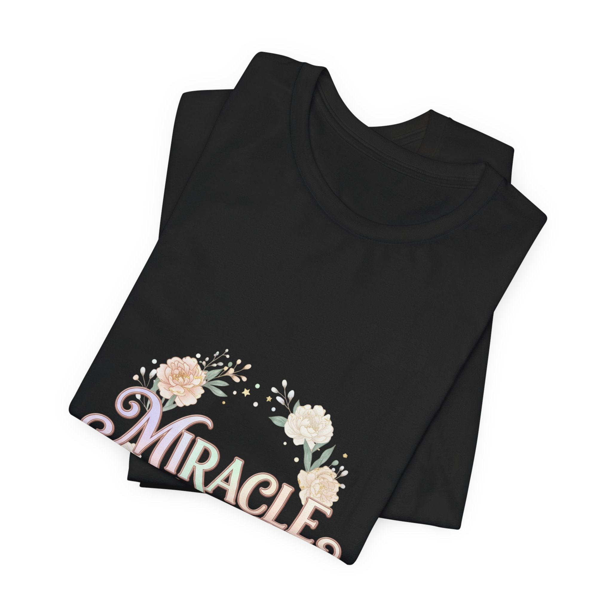 Miracle Serif Tee | Lucky Era aesthetic, pastel script glitter graphic