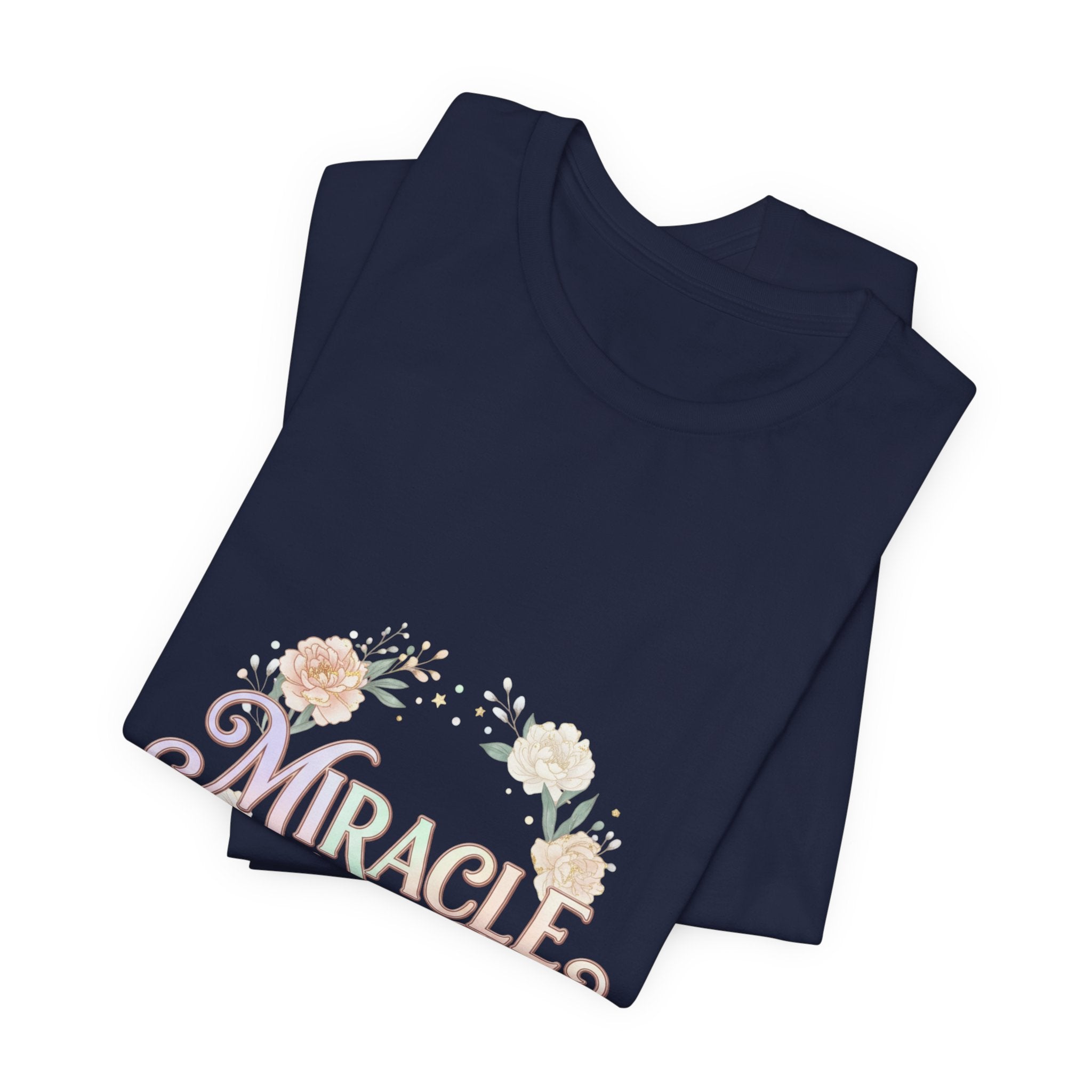Miracle Serif Tee | Lucky Era aesthetic, pastel script glitter graphic