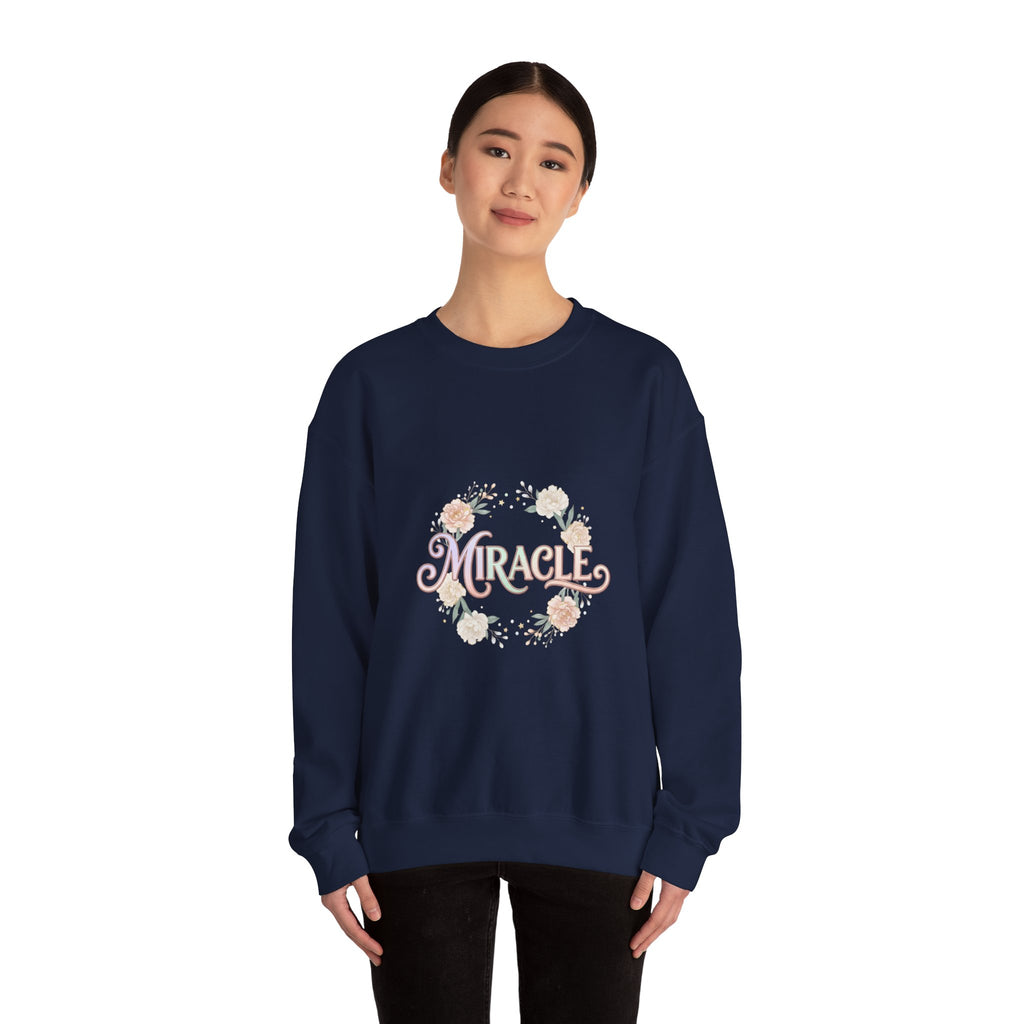 Miracle serif script Sweatshirt | Lucky Era aesthetic, pastel glitter motif