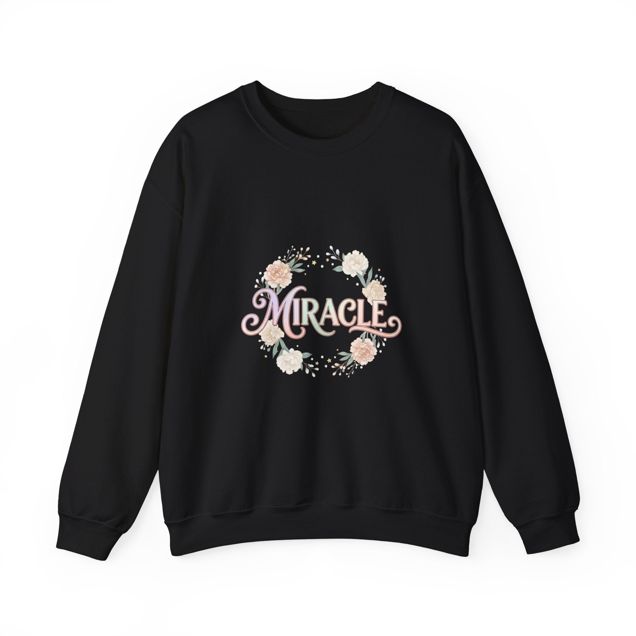 Miracle serif script Sweatshirt | Lucky Era aesthetic, pastel glitter motif