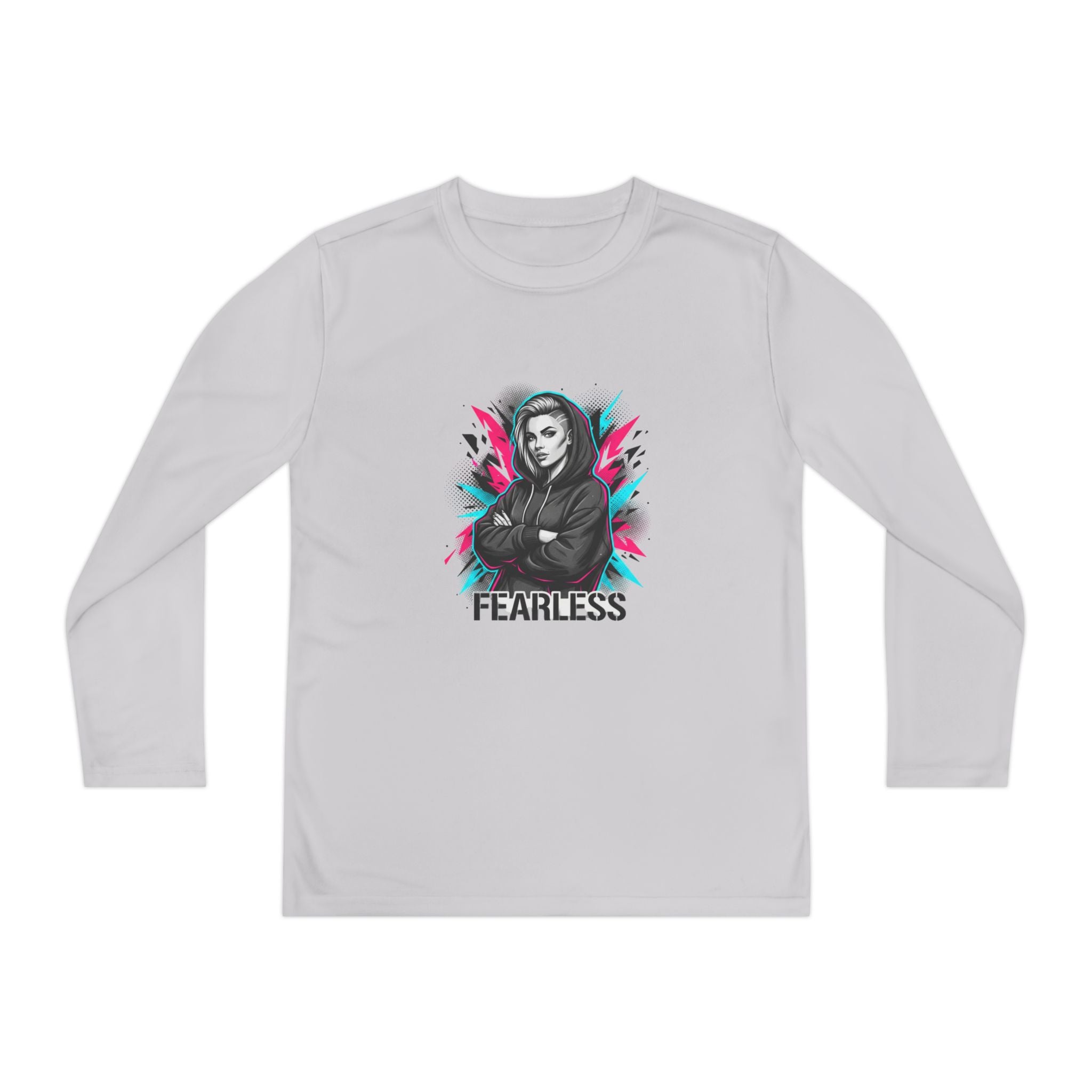 Youth Long Sleeve Tee — Fearless Graphic Hoodie-Style Portrait