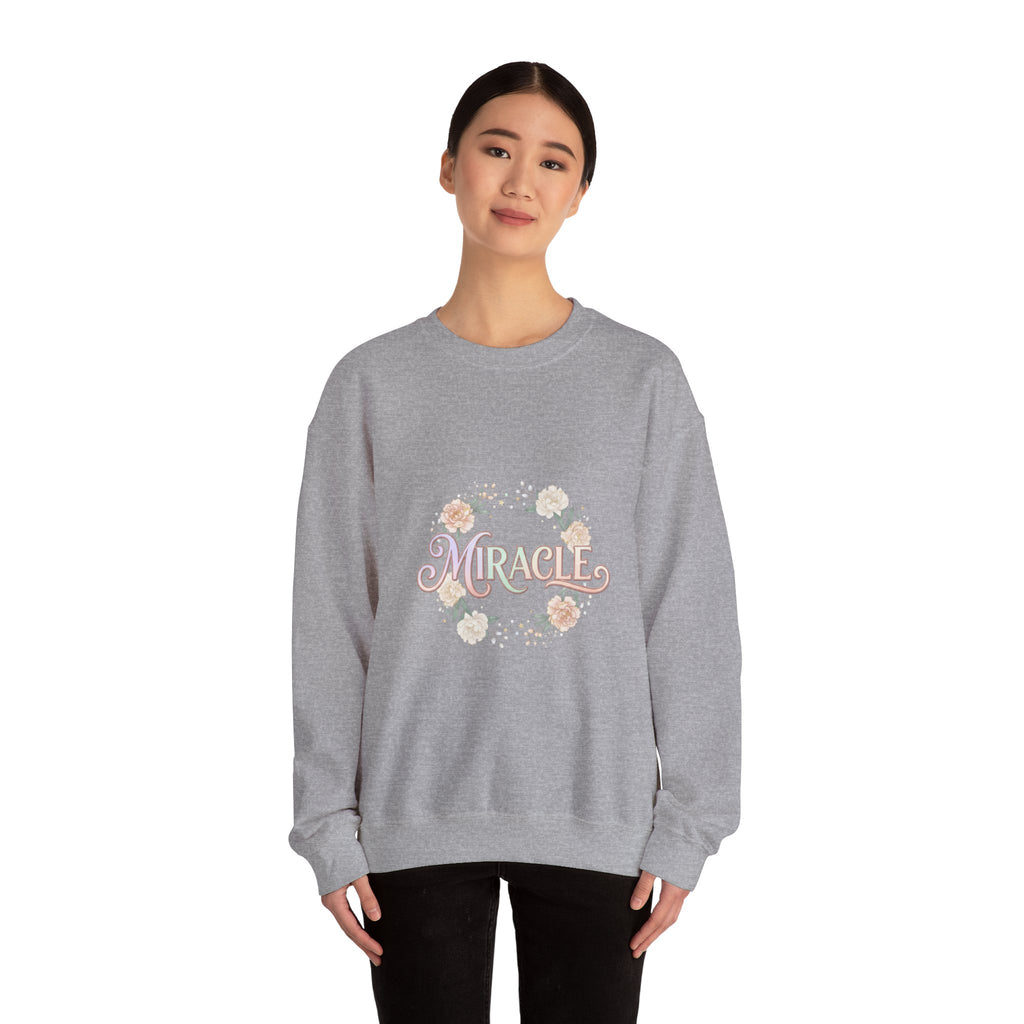 Miracle serif script Sweatshirt | Lucky Era aesthetic, pastel glitter motif