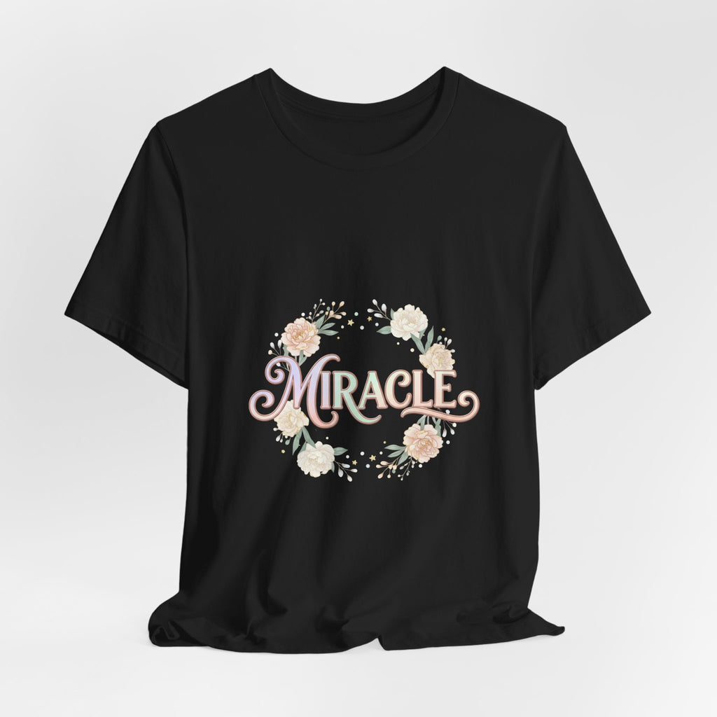 Miracle Serif Tee | Lucky Era aesthetic, pastel script glitter graphic