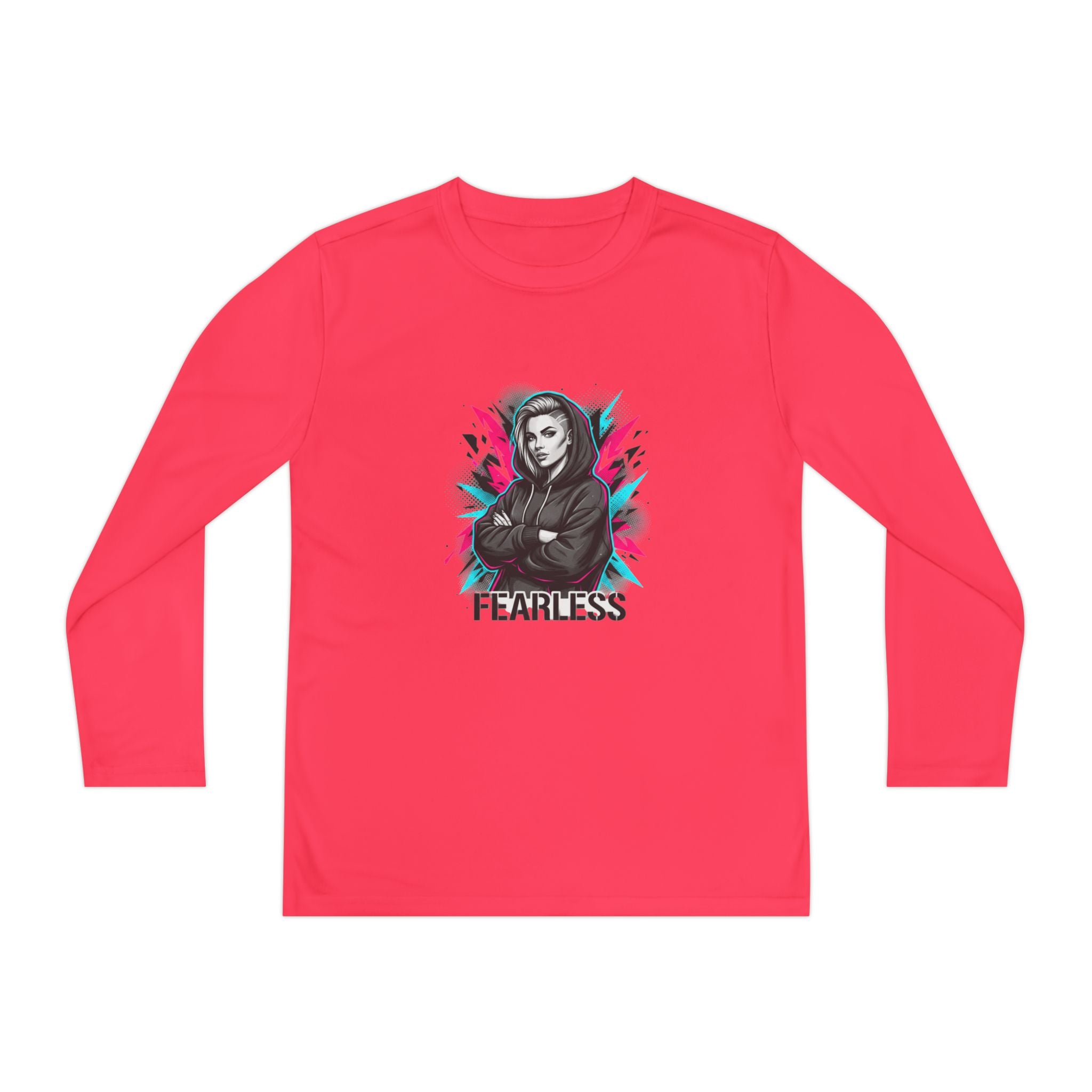 Youth Long Sleeve Tee — Fearless Graphic Hoodie-Style Portrait