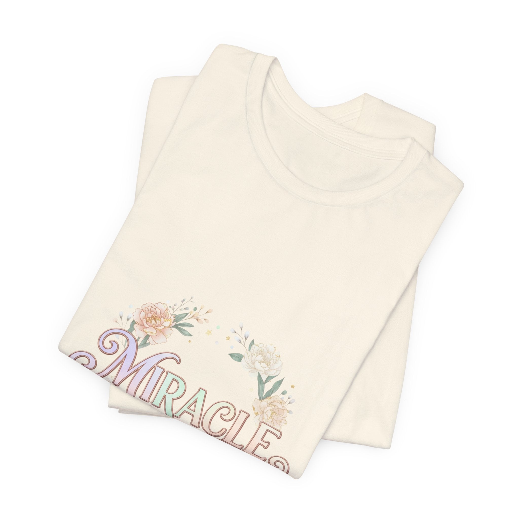 Miracle Serif Tee | Lucky Era aesthetic, pastel script glitter graphic
