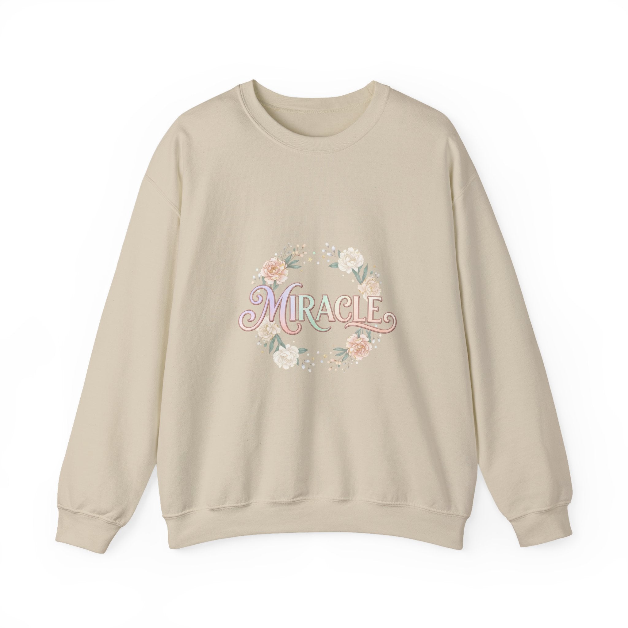 Miracle serif script Sweatshirt | Lucky Era aesthetic, pastel glitter motif