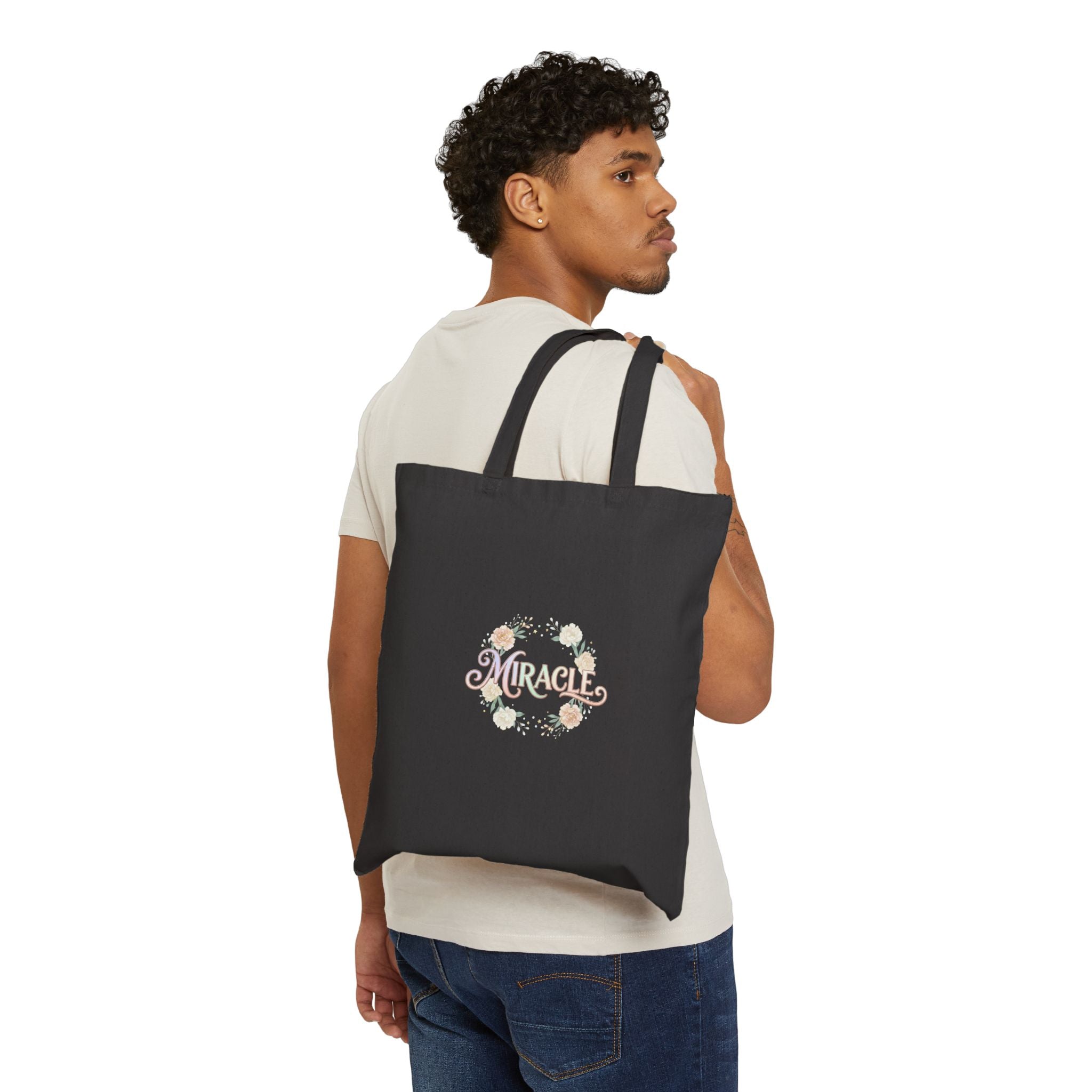 Miracle Script Tote | Lucky Era aesthetic, pastel serif sparkle