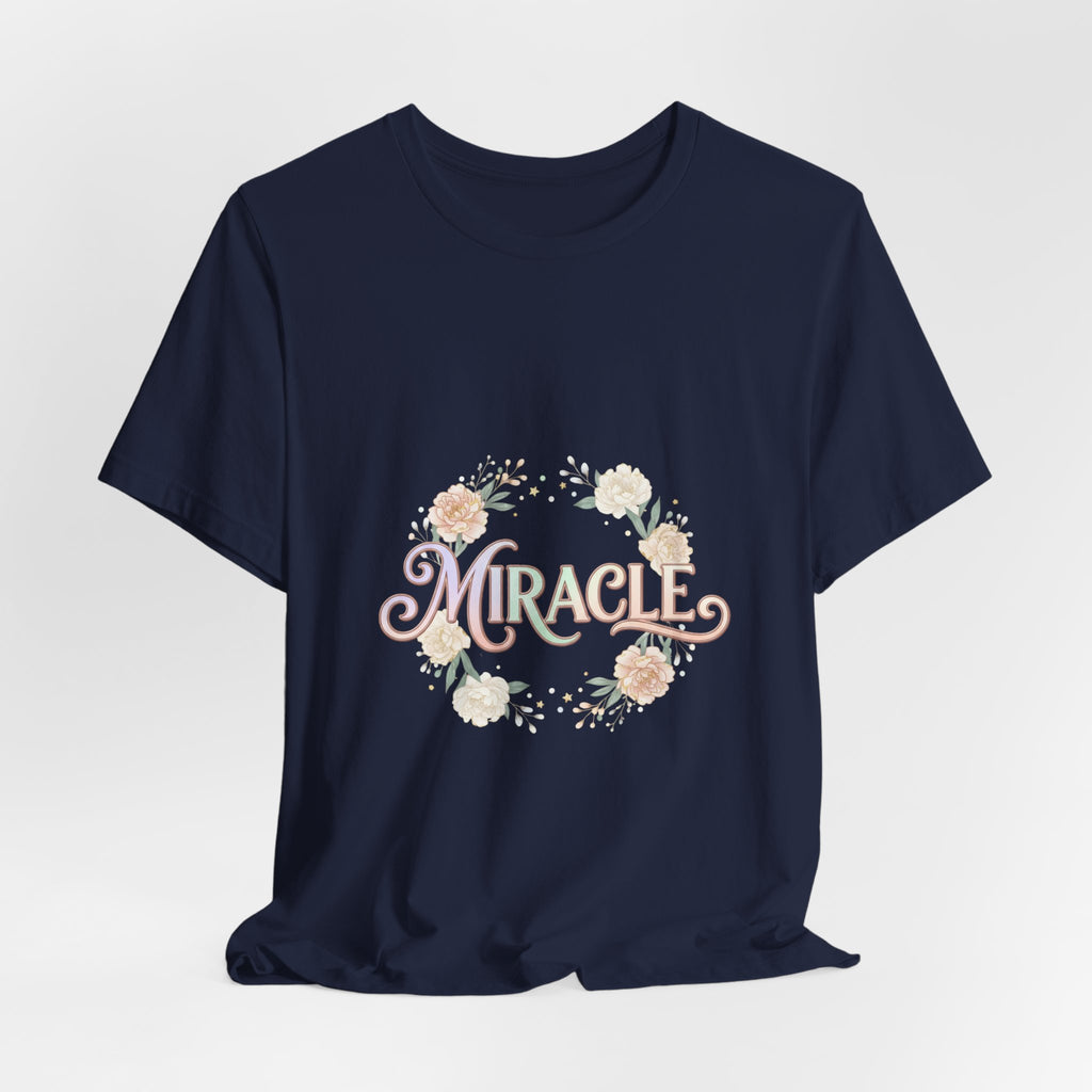 Miracle Serif Tee | Lucky Era aesthetic, pastel script glitter graphic