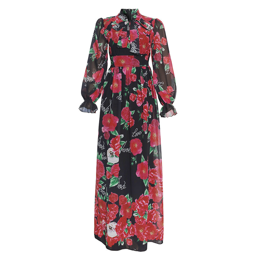 MIRA MIRA Women’s African Chiffon Dress – Big Swing Long Skirt