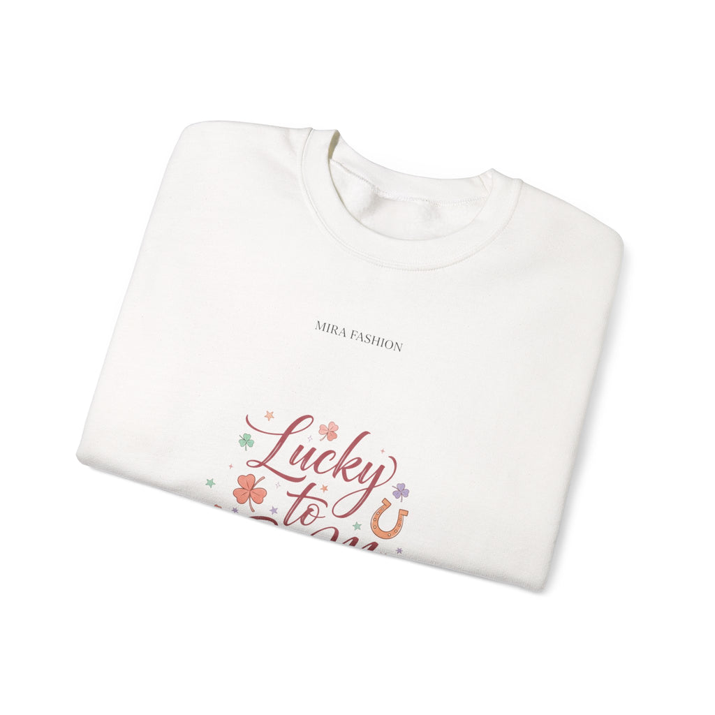 Lucky to Be Me Sweatshirt | Lucky Era, chic glitter script