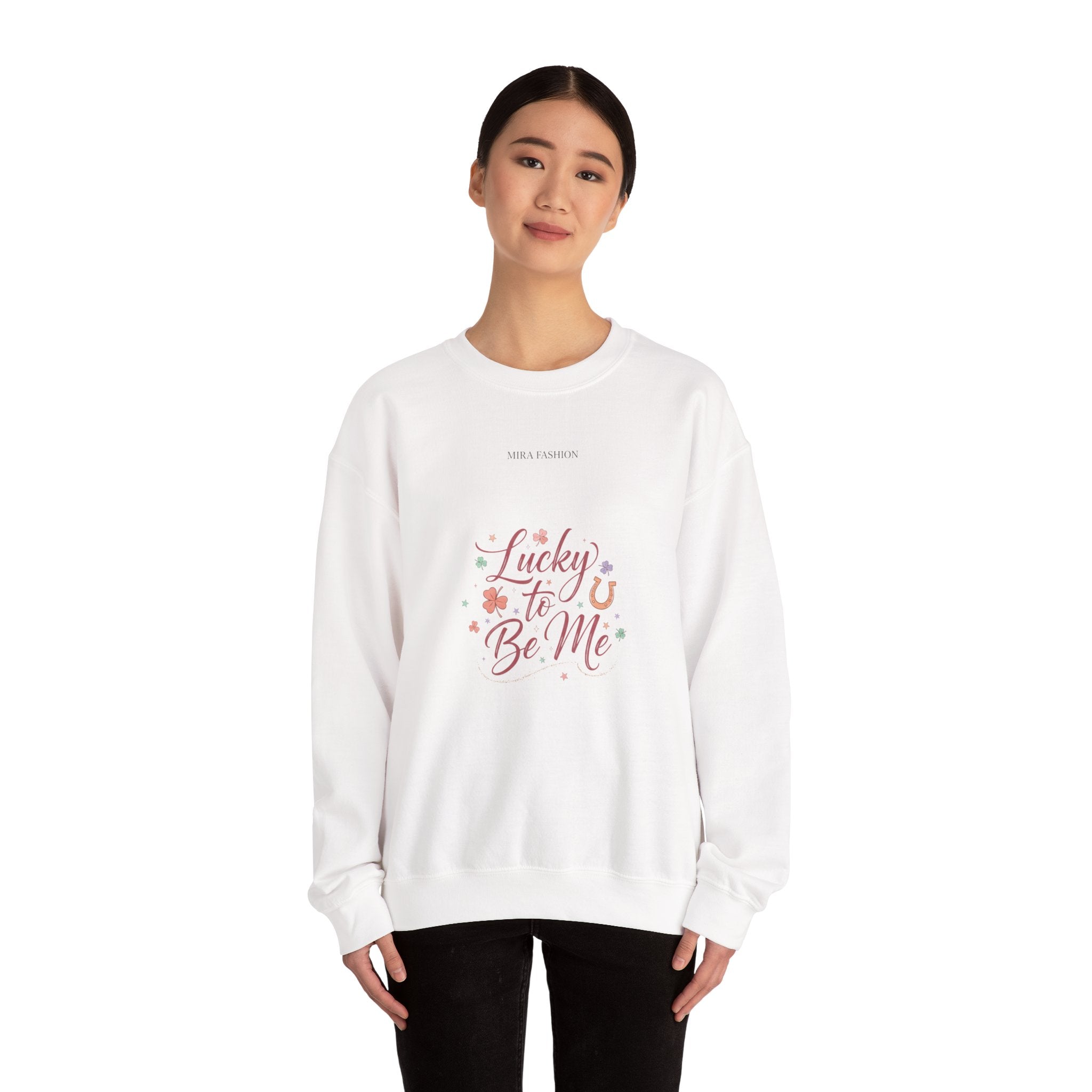 Lucky to Be Me Sweatshirt | Lucky Era, chic glitter script