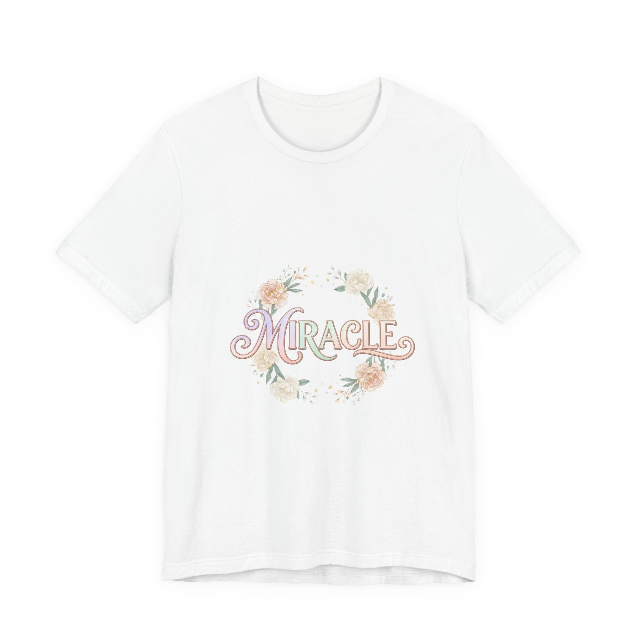 Miracle Serif Tee | Lucky Era aesthetic, pastel script glitter graphic