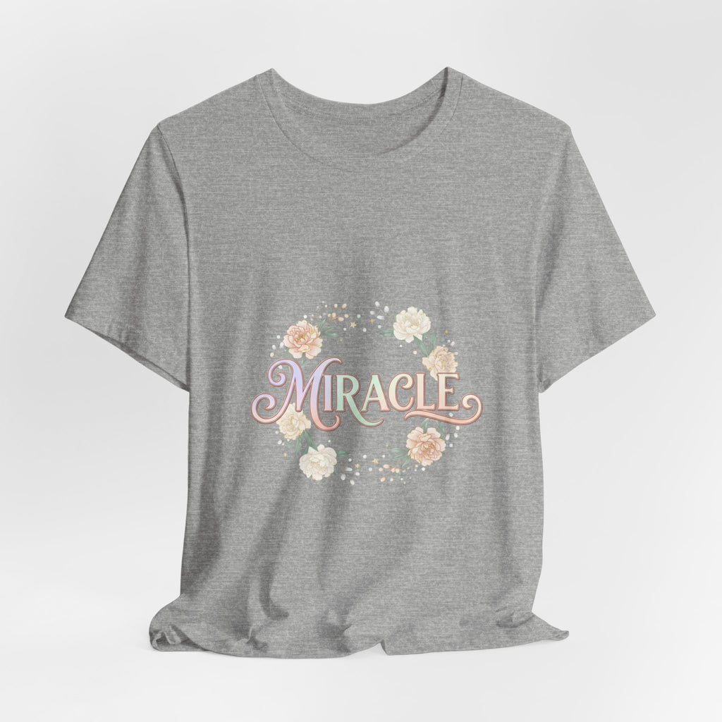 Miracle Serif Tee | Lucky Era aesthetic, pastel script glitter graphic