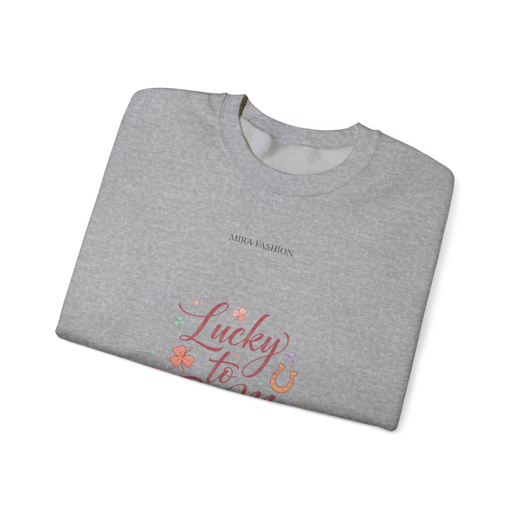 Lucky to Be Me Sweatshirt | Lucky Era, chic glitter script