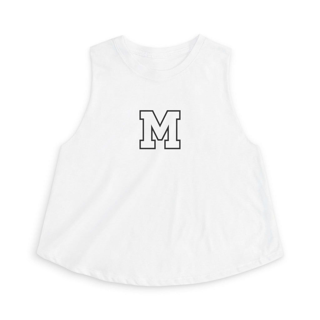 Varsity 'M' Women's Crop Top - Minimal Athletic Monogram Tank