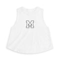 Varsity 'M' Women's Crop Top - Minimal Athletic Monogram Tank