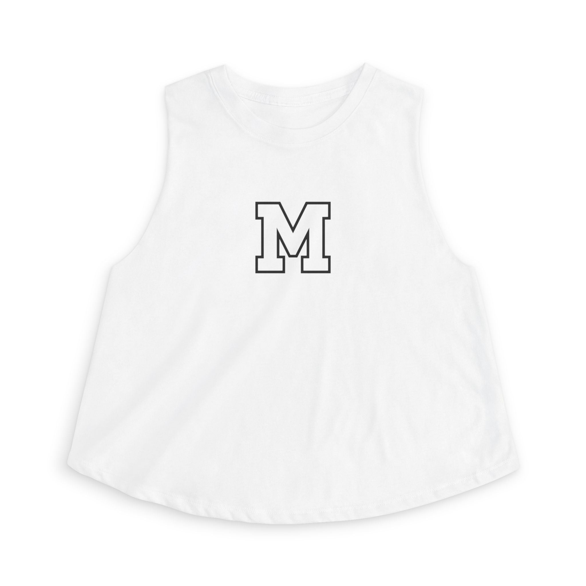 Varsity 'M' Women's Crop Top - Minimal Athletic Monogram Tank