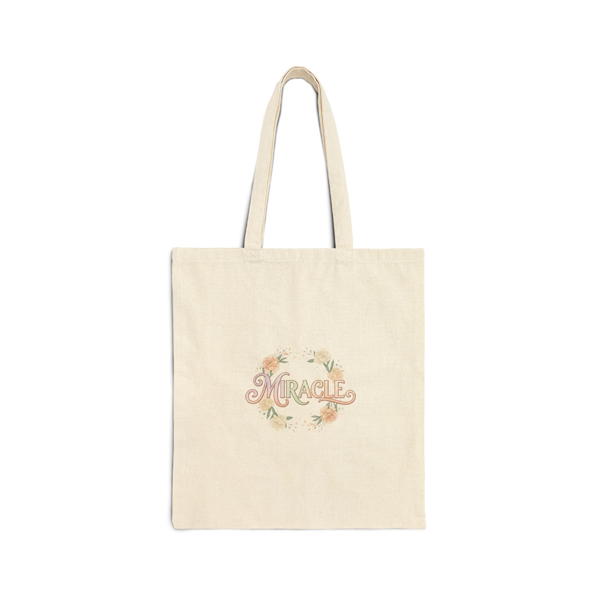 Miracle Script Tote | Lucky Era aesthetic, pastel serif sparkle