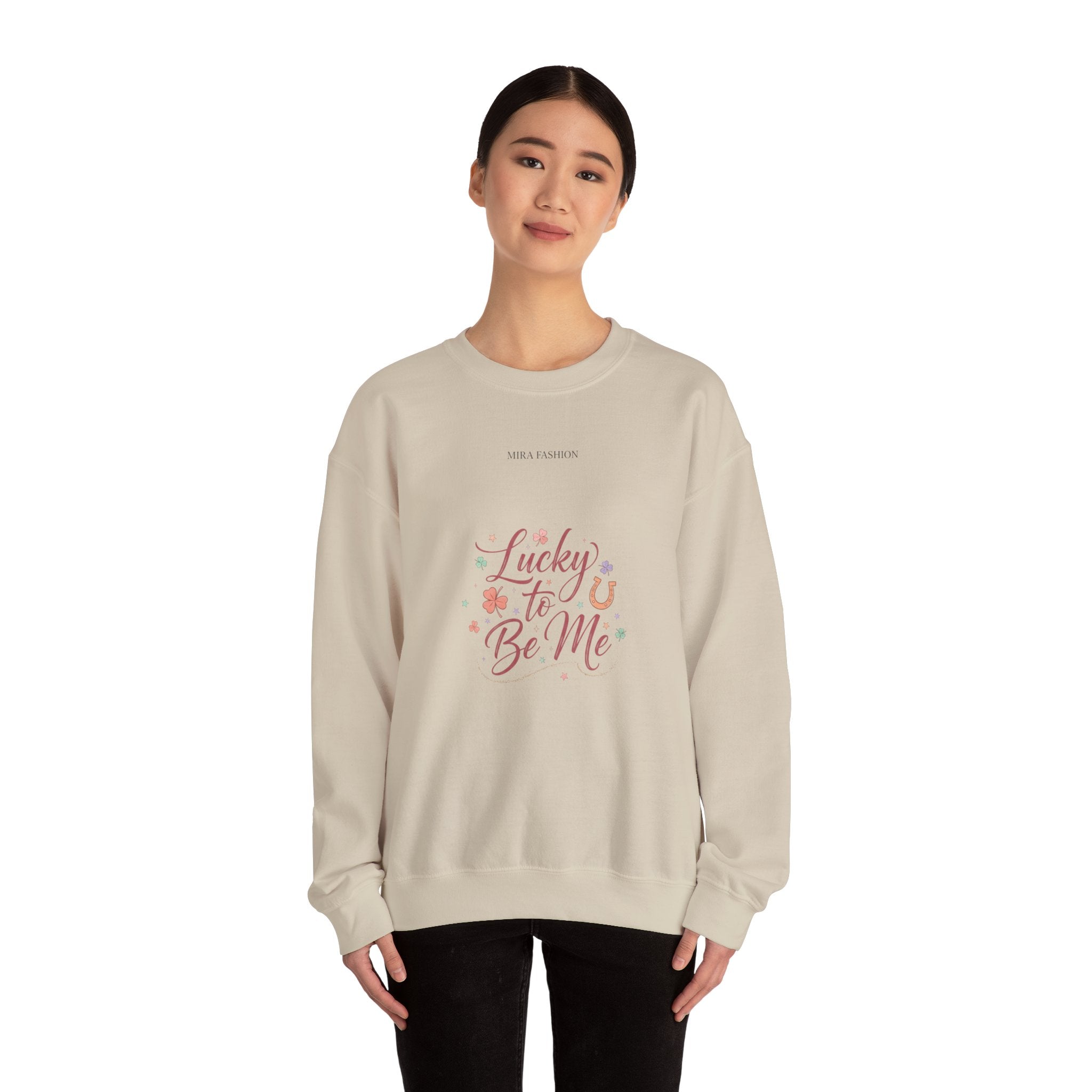Lucky to Be Me Sweatshirt | Lucky Era, chic glitter script