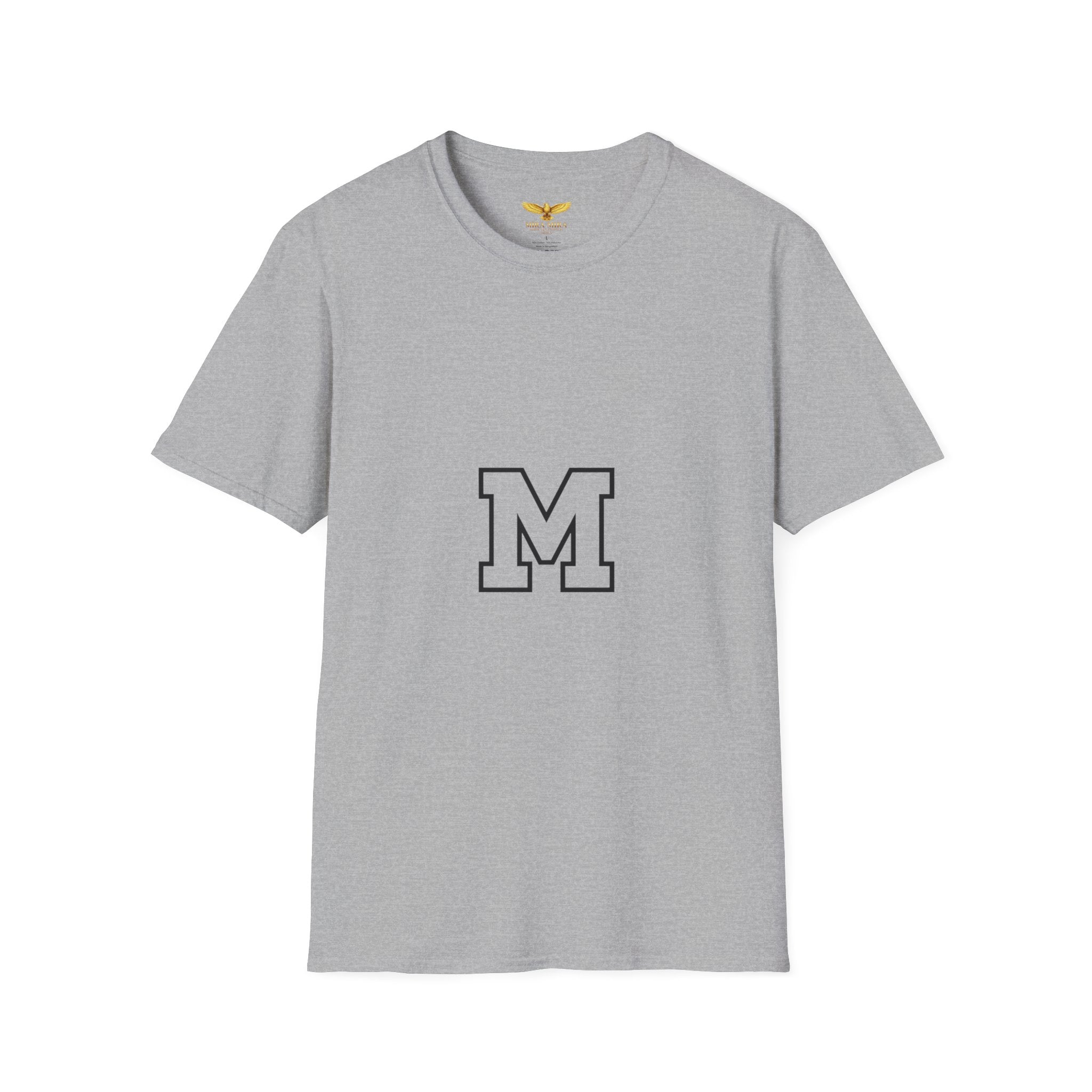 Classic Letter M T-Shirt — Minimal Varsity Monogram Tee
