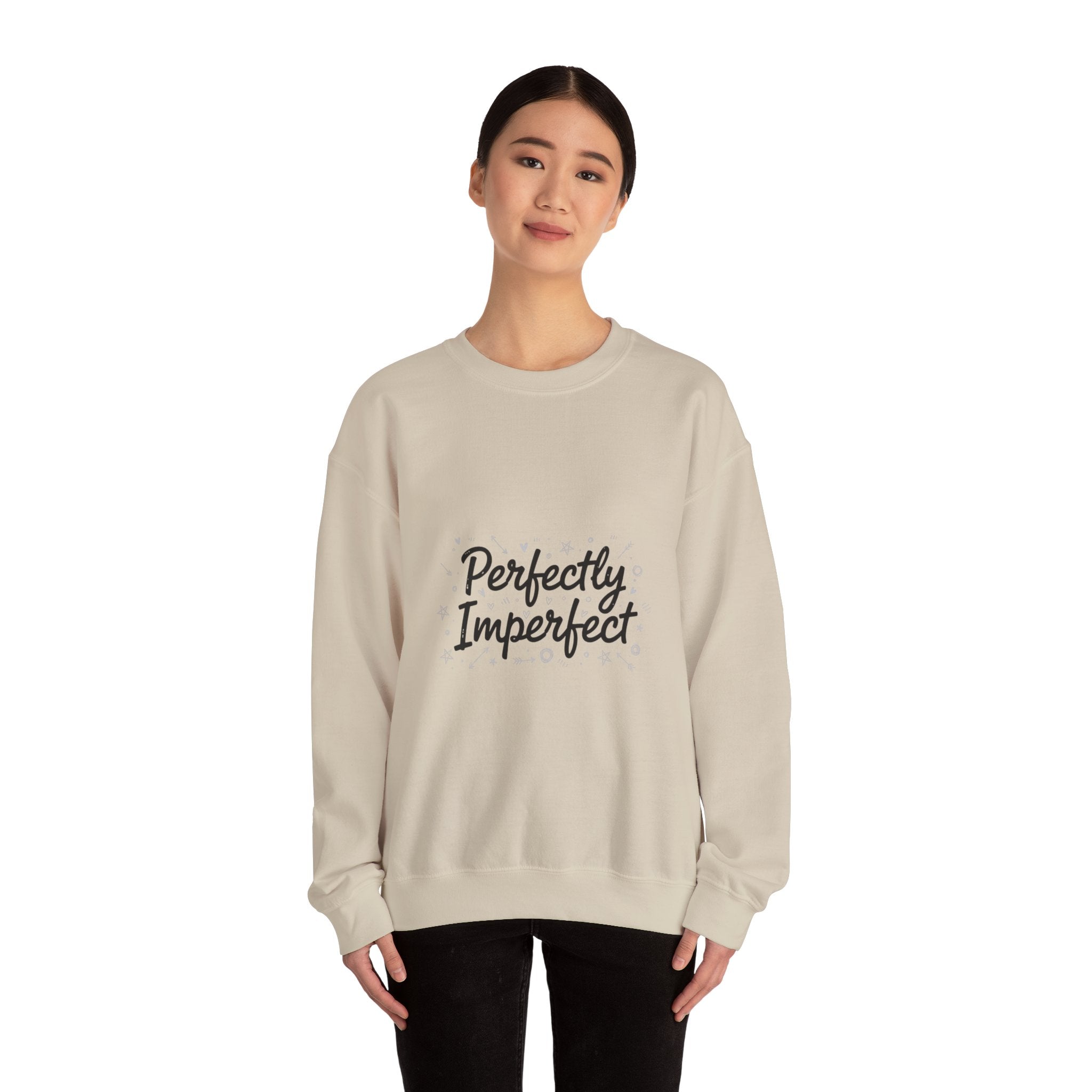 Perfectly Imperfect Marker Script Sweatshirt | handwritten font art, doodle quote
