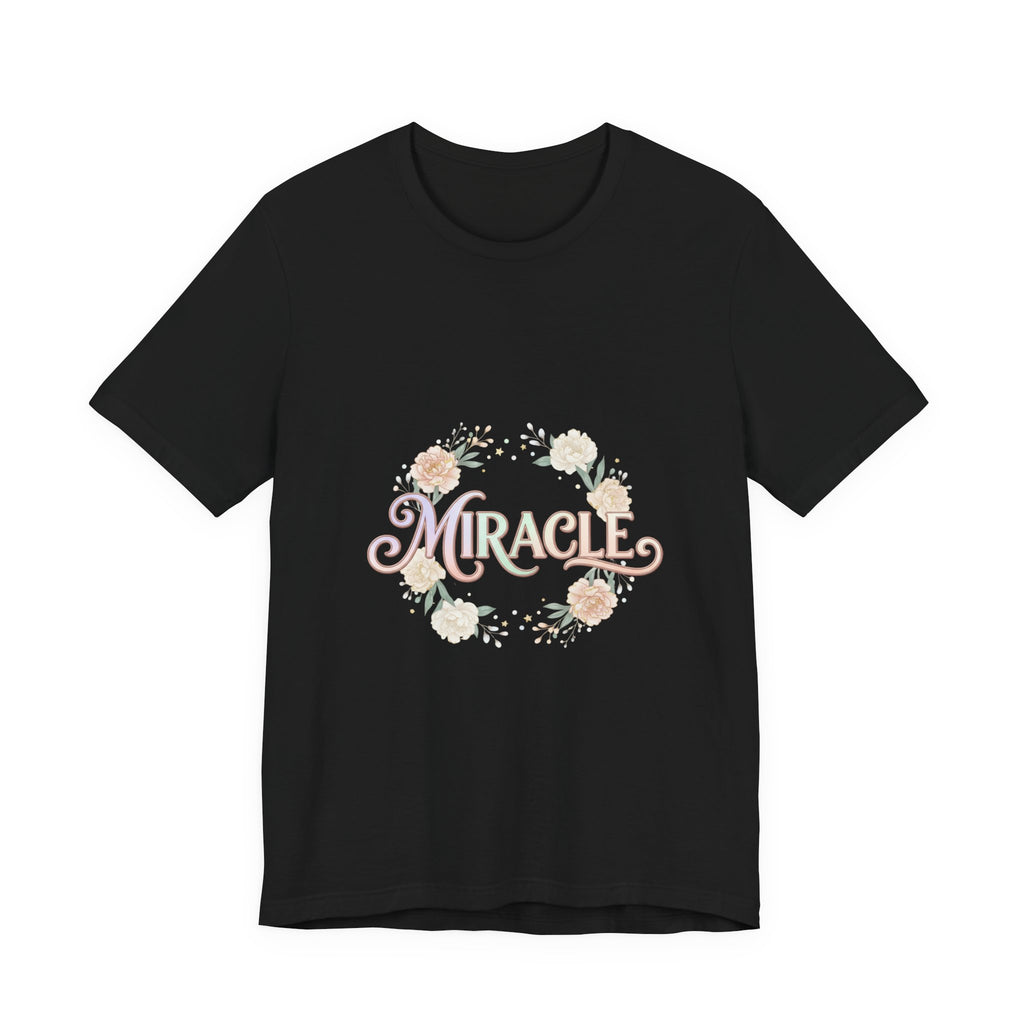 Miracle Serif Tee | Lucky Era aesthetic, pastel script glitter graphic