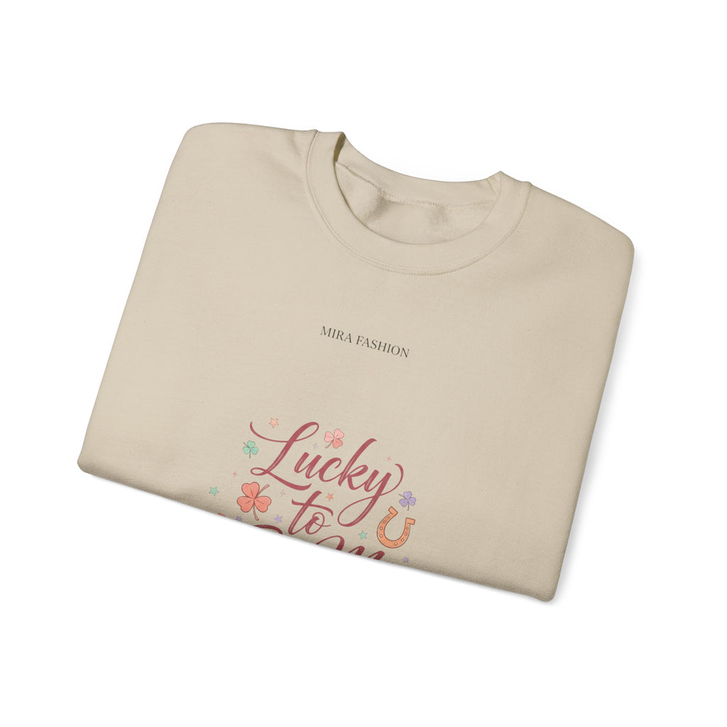 Lucky to Be Me Sweatshirt | Lucky Era, chic glitter script