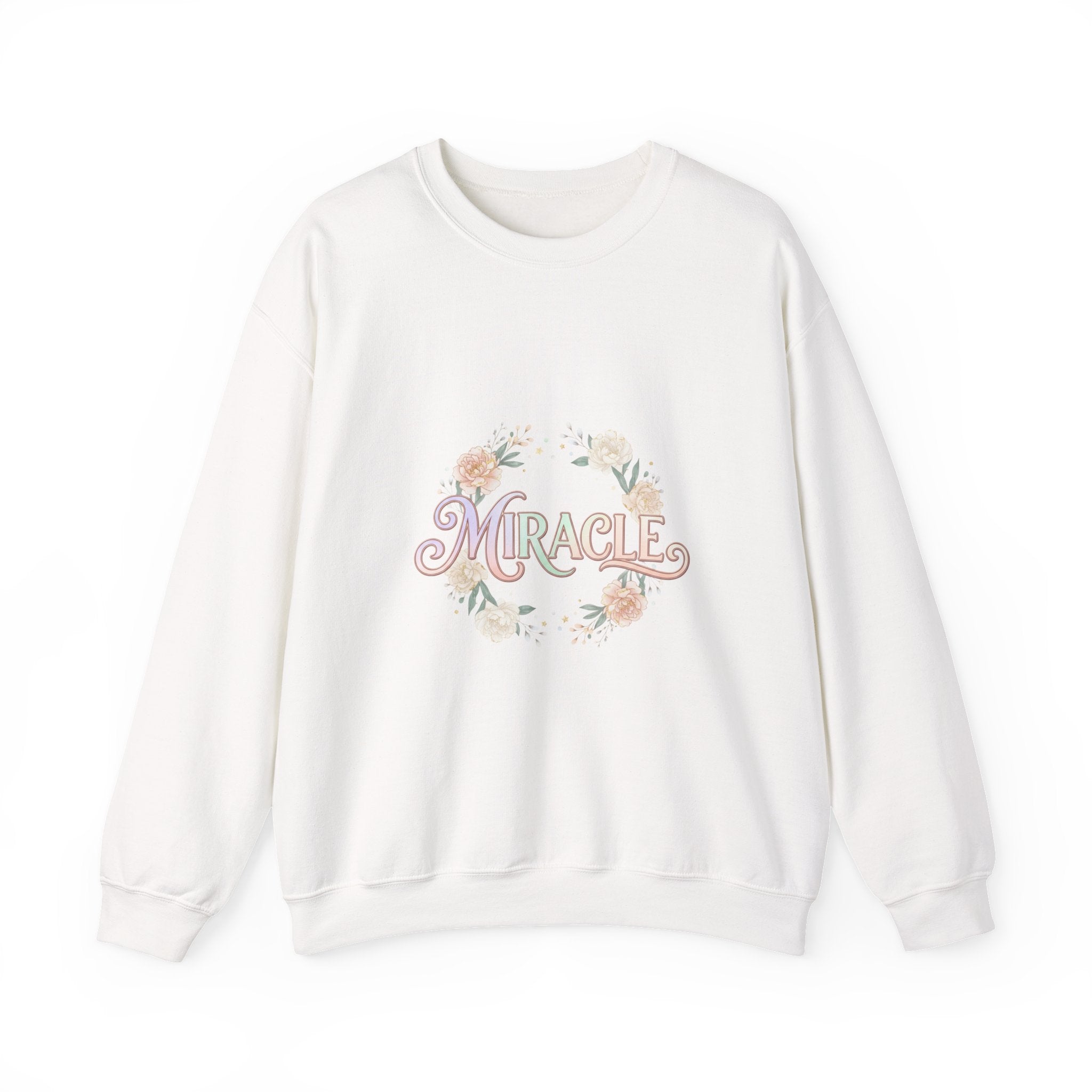 Miracle serif script Sweatshirt | Lucky Era aesthetic, pastel glitter motif