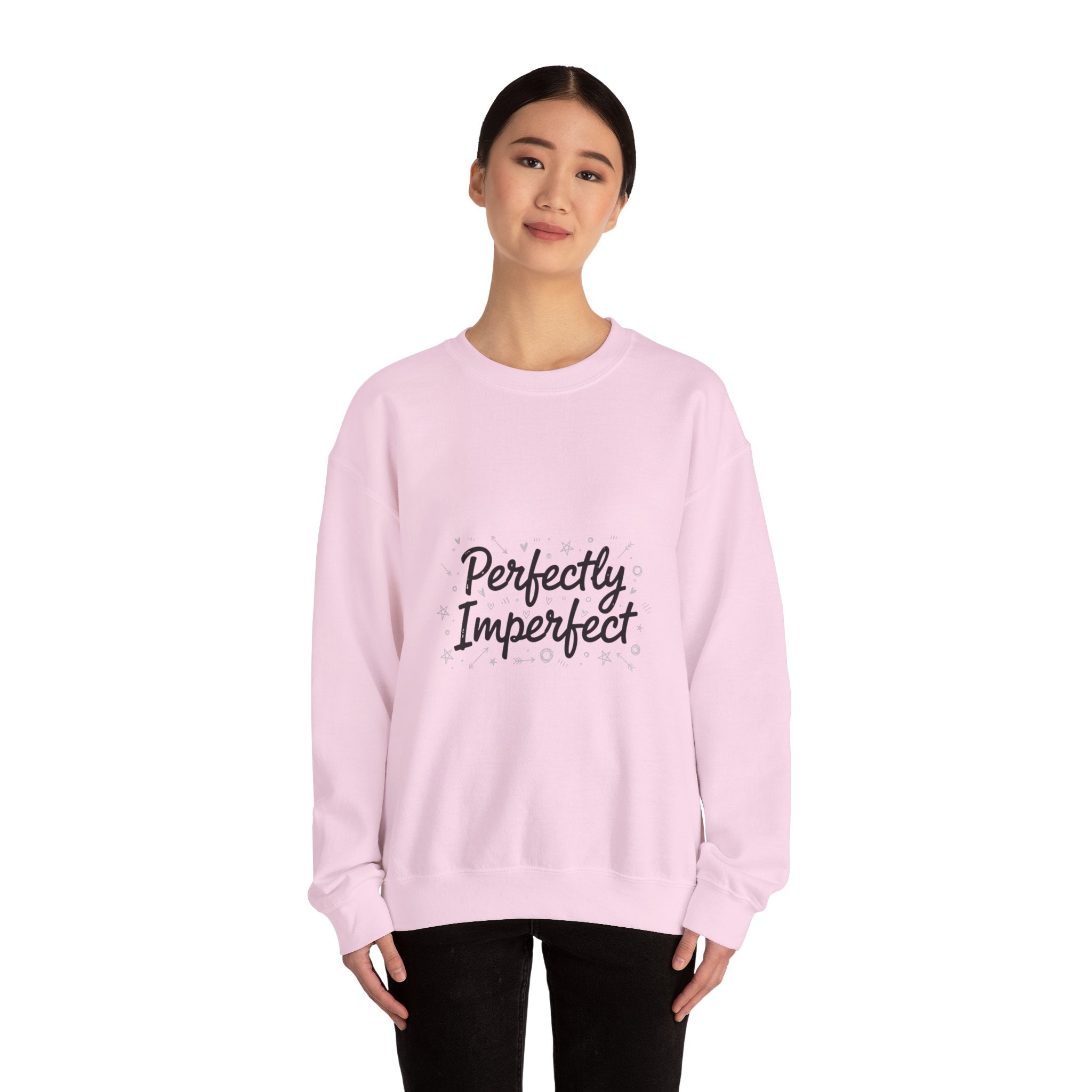 Perfectly Imperfect Marker Script Sweatshirt | handwritten font art, doodle quote