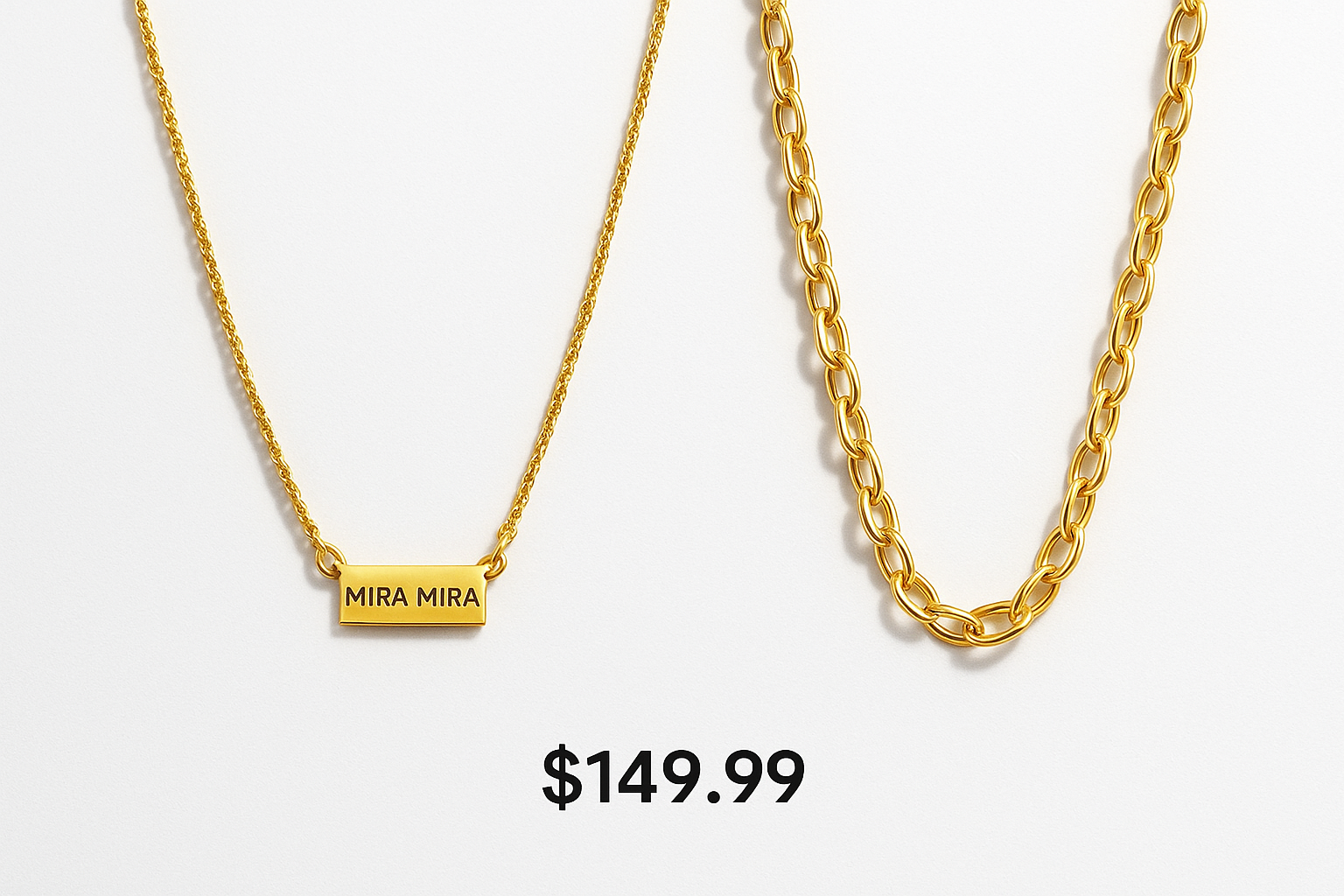 MIRA MIRA "(MIRACLE'S FASHION)"Real Gold Necklaces .