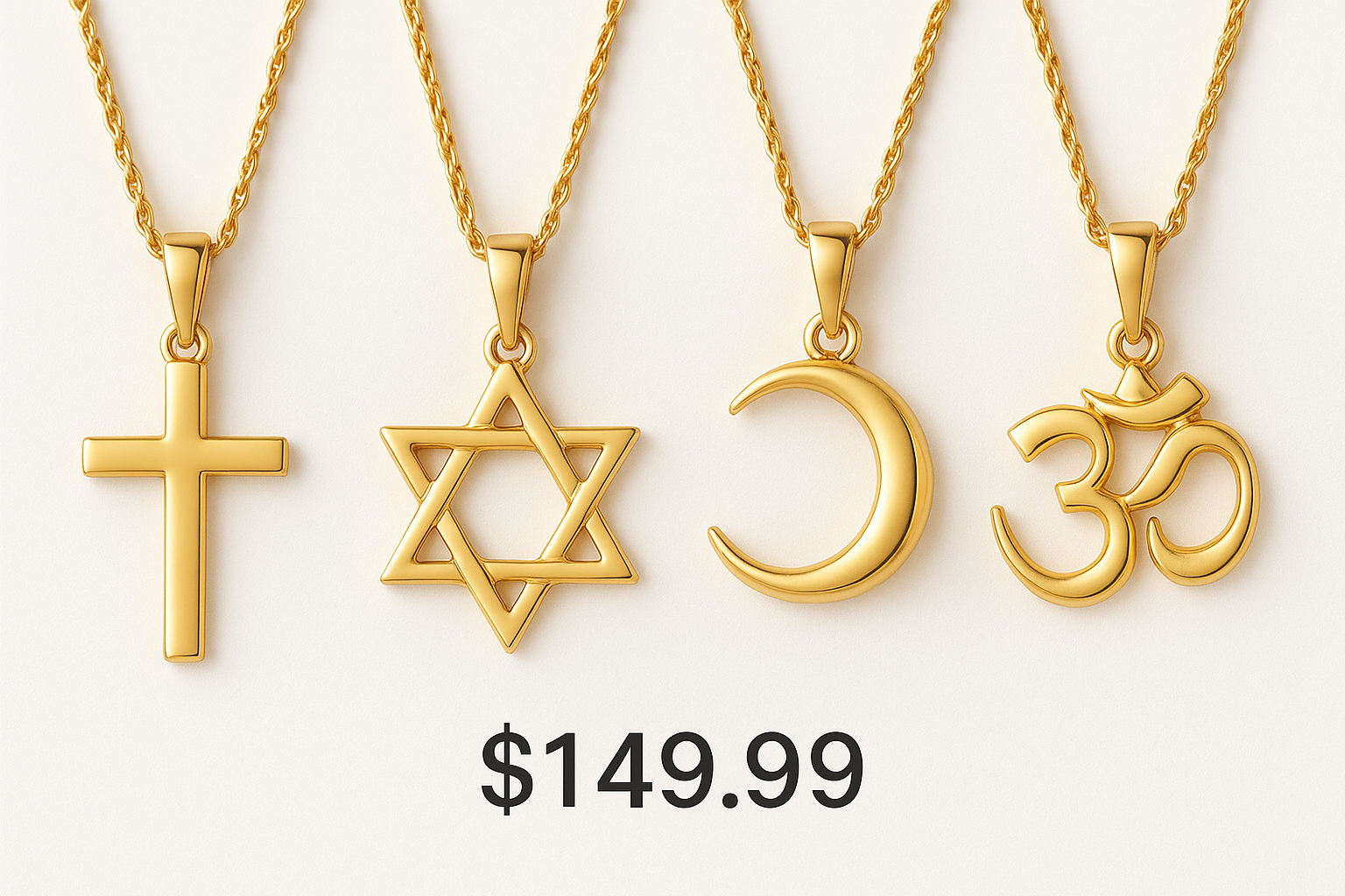 MIRA MIRA "(MIRACLE'S FASHION)" Religious Real Gold Necklaces.