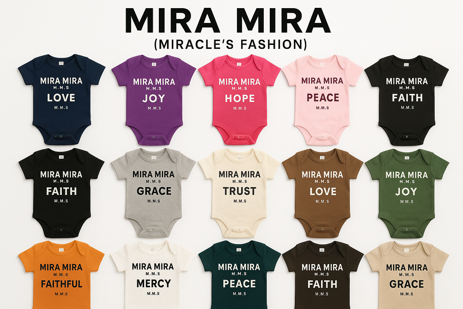 MIRA MIRA (MIRACLE'S FASHION) Inspirational Baby Onesies