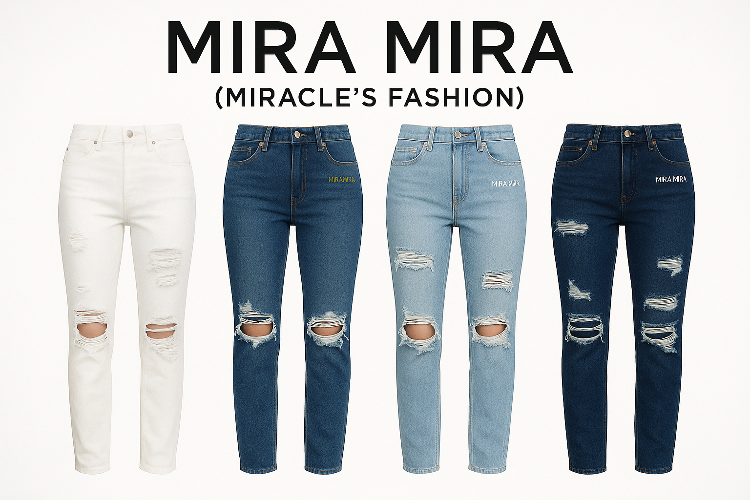 "MIRA MIRA" Adults & Teens Long Jeans Pants "(MIRACLE'S FASHION)"