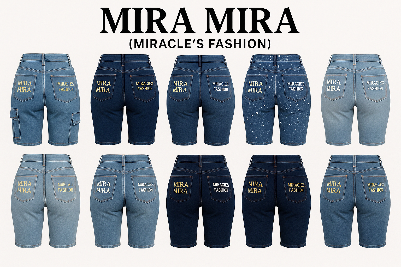 MIRA MIRA "(MIRACLE'S FASHION)"Summer Denim Shorts