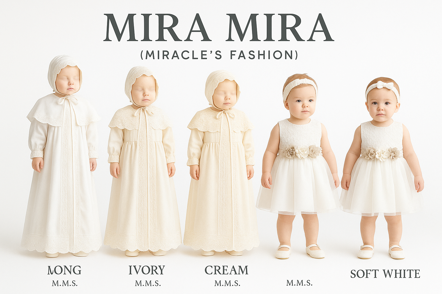 "MIRA MIRA"  Baby Christening Dress "MIRACLE'S FASHION"