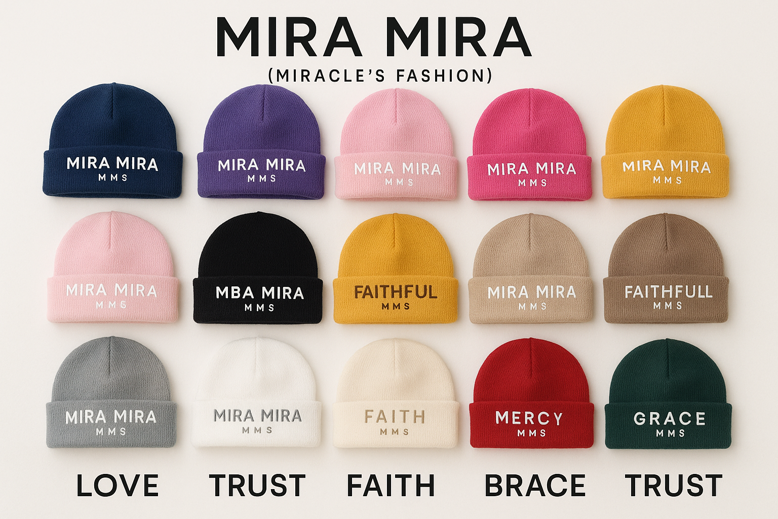 "MIRA MIRA" Unisex Beanie Hat "(MIRACLE'S FASHION)" M.M.S