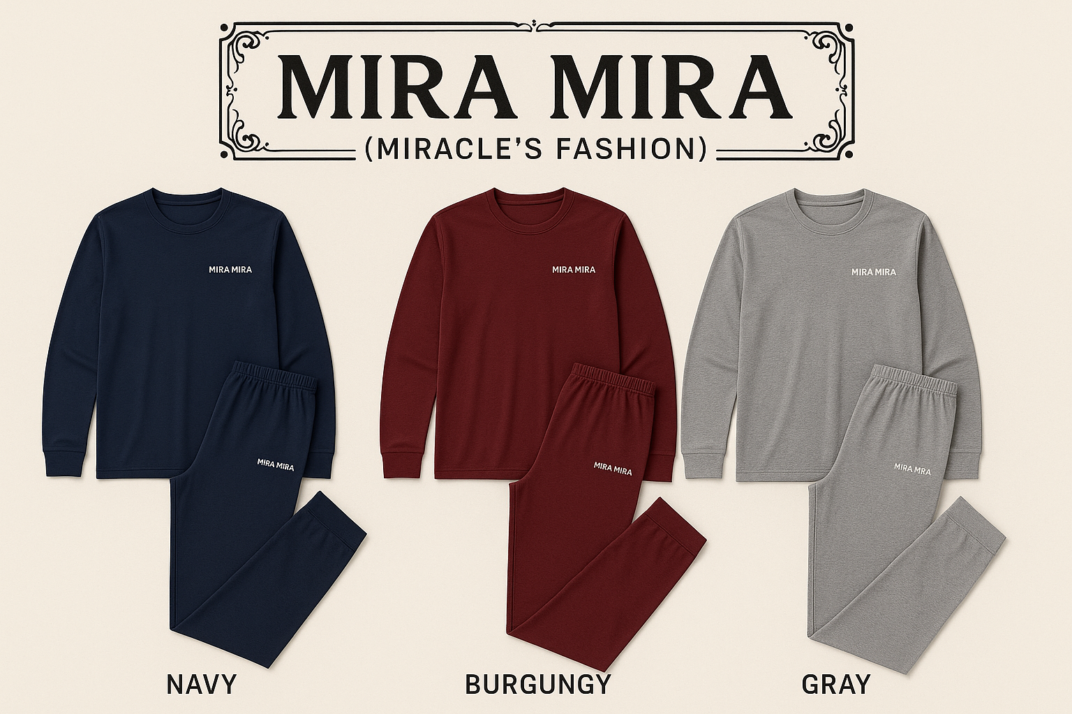"MIRA MIRA" Men's Pajamas,"(MIRACLE'S FASHION)"
