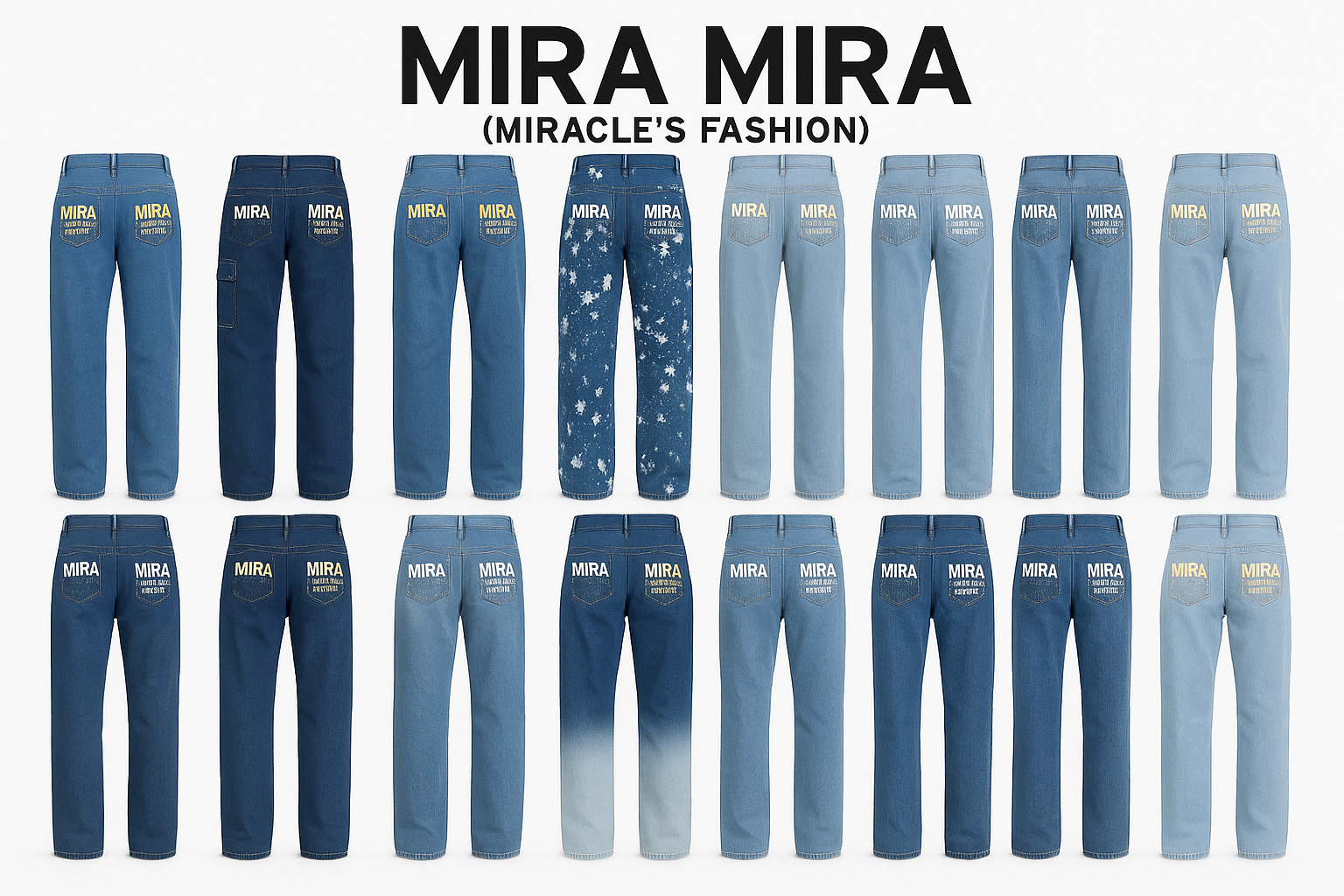 "MIRA MIRA" Adults & Teens Long Jeans Pants "(MIRACLE'S FASHION)"