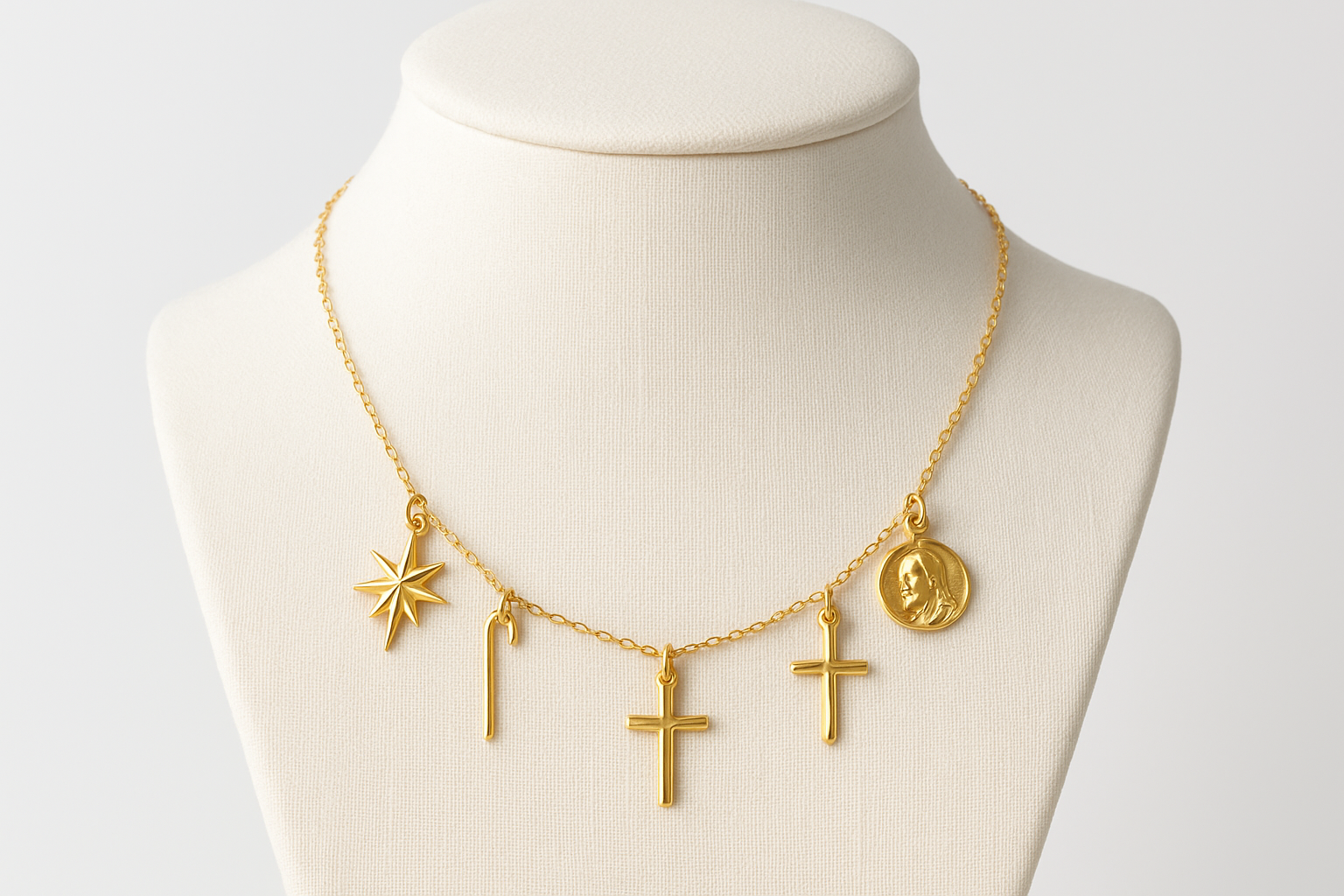 MIRA MIRA "(MIRACLE'S FASHION)" Religious Real Gold Necklaces.