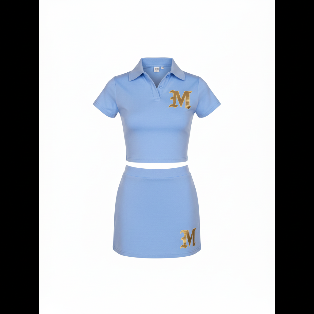 Baby blue M matching set