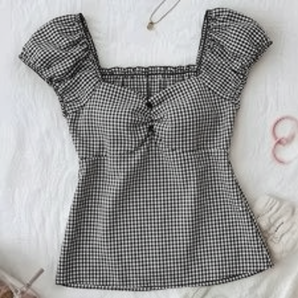 Black gingham top