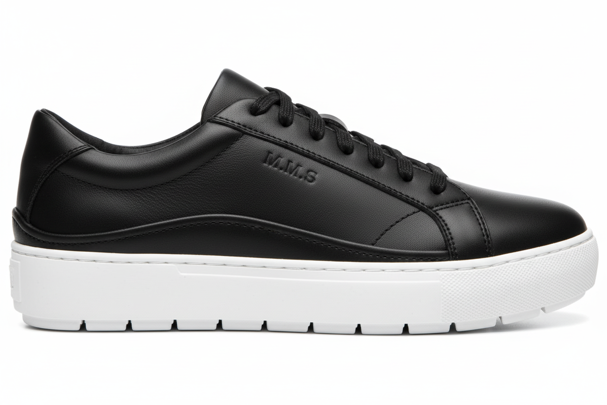 Black M.M.S Premium Leather Sneaker