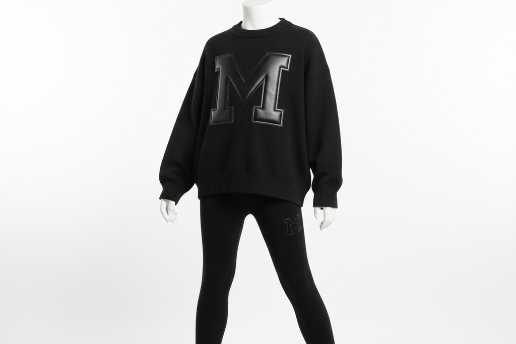 Black sweater and tights set with M logo