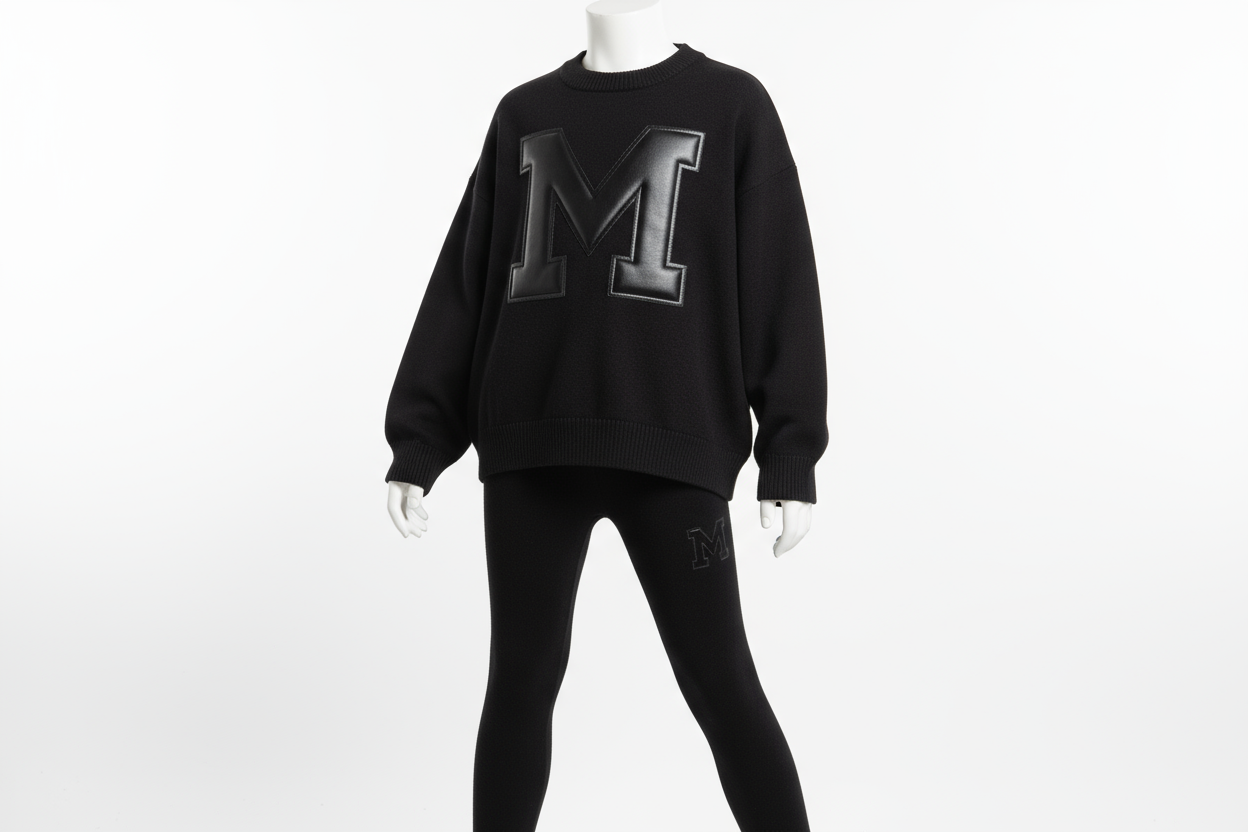 Black sweater and tights set with M logo